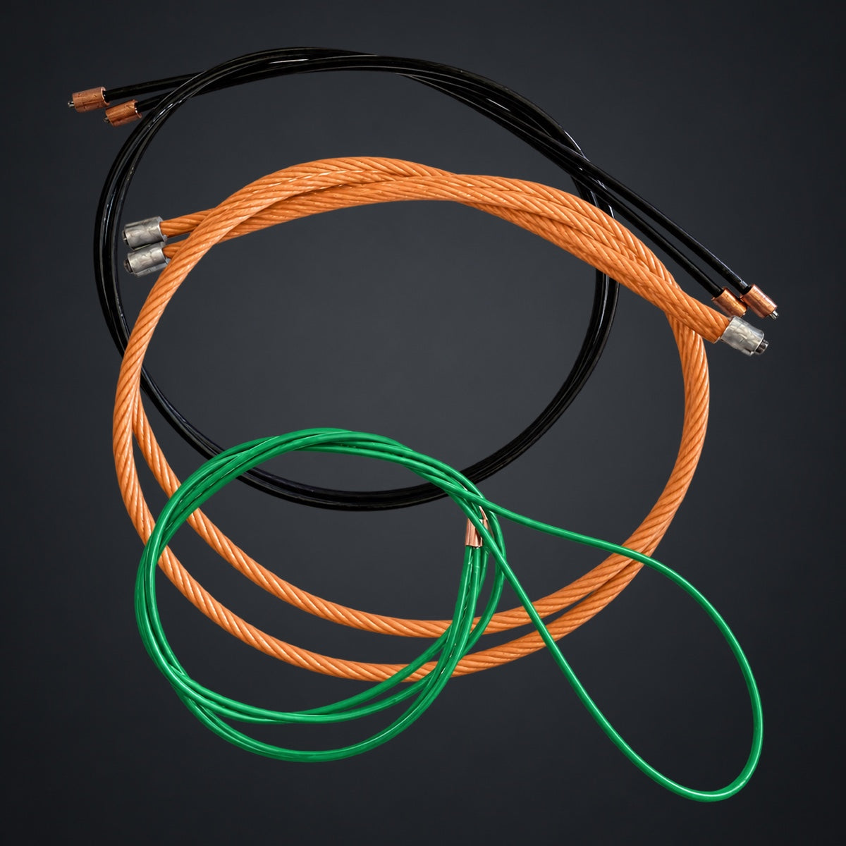Full set of cables: Black yoke, Orange power, Green timing