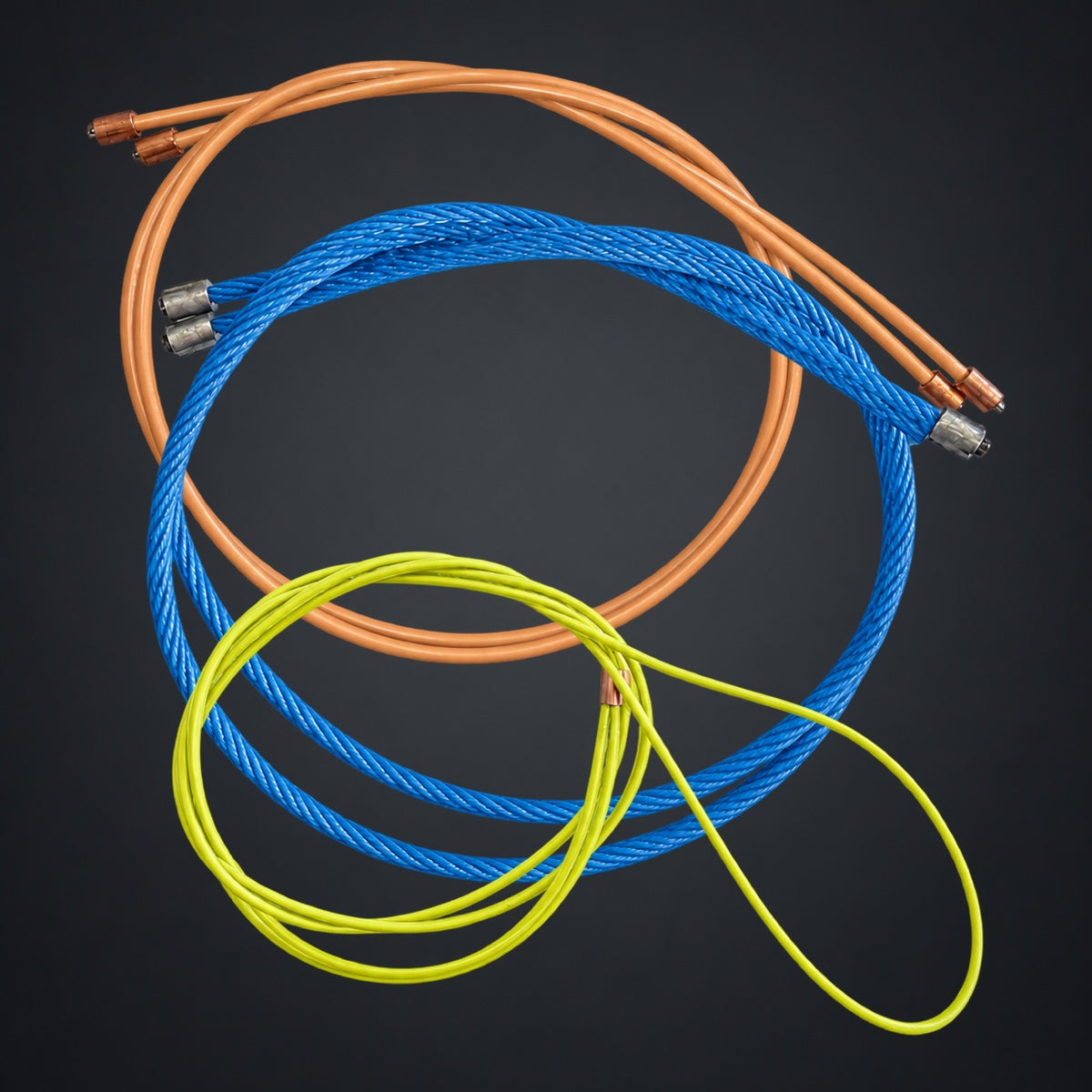 Full set of cables: Orange yoke, Blue power, Flo Yellow timing