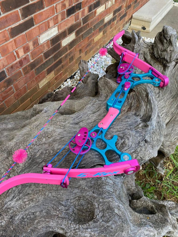 G-Rex lever bow in Pink & Teal anodize